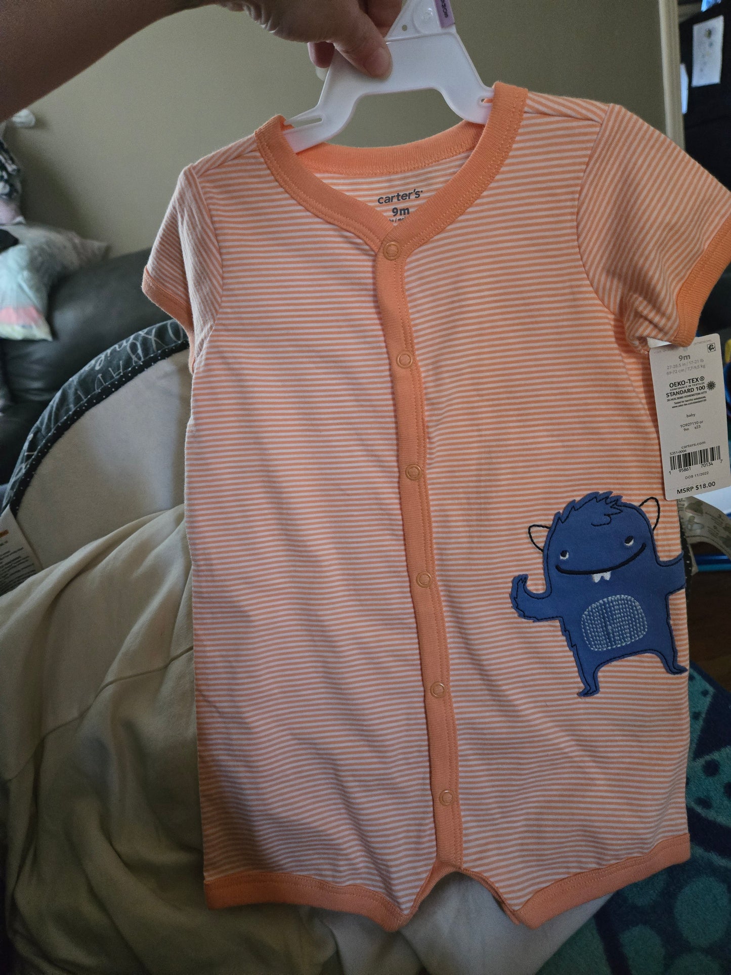 Carter's "monster" outfit